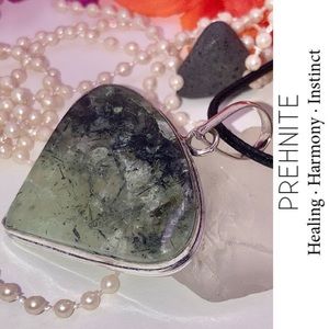Moss Prehnite Gemstone Handmade Pendant